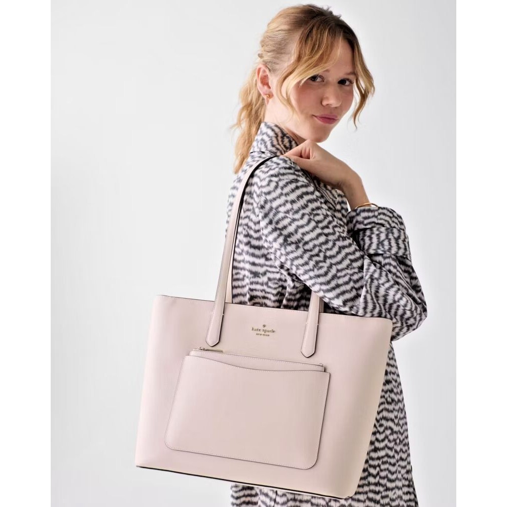 Kate Spade Staci L Structured Tote Set Wristlet & Pouch Included Pale Pink NWT - Picture 6 of 6